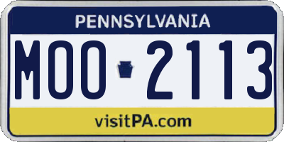 PA license plate MOO2113
