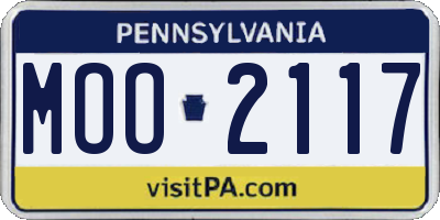 PA license plate MOO2117