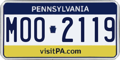 PA license plate MOO2119