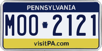 PA license plate MOO2121
