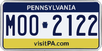 PA license plate MOO2122