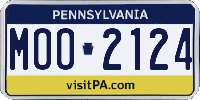 PA license plate MOO2124
