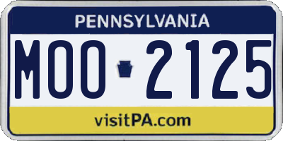 PA license plate MOO2125