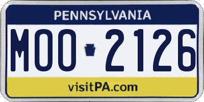 PA license plate MOO2126