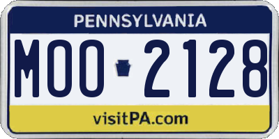 PA license plate MOO2128