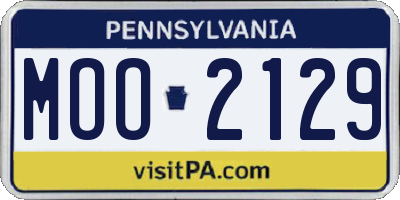 PA license plate MOO2129