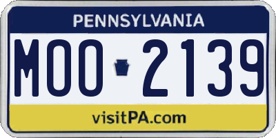 PA license plate MOO2139