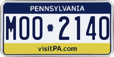 PA license plate MOO2140