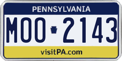 PA license plate MOO2143