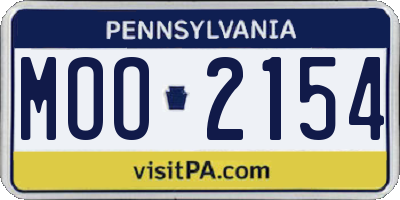 PA license plate MOO2154