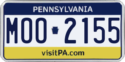 PA license plate MOO2155