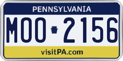 PA license plate MOO2156