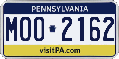 PA license plate MOO2162