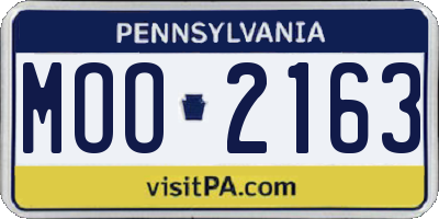 PA license plate MOO2163