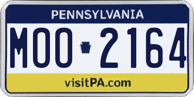 PA license plate MOO2164