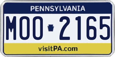 PA license plate MOO2165