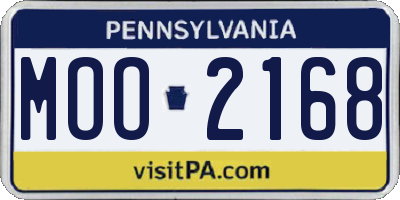 PA license plate MOO2168