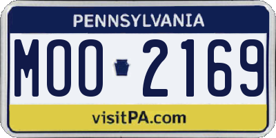 PA license plate MOO2169