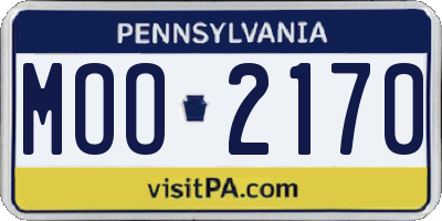 PA license plate MOO2170