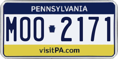 PA license plate MOO2171