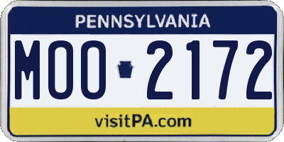 PA license plate MOO2172