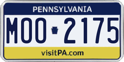 PA license plate MOO2175