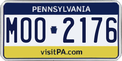 PA license plate MOO2176