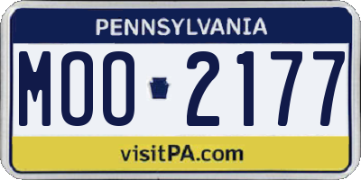 PA license plate MOO2177