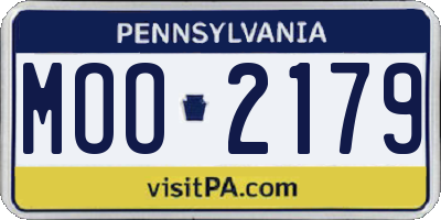 PA license plate MOO2179