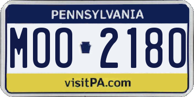 PA license plate MOO2180