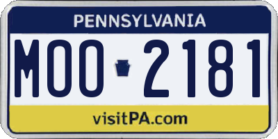 PA license plate MOO2181