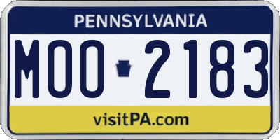 PA license plate MOO2183