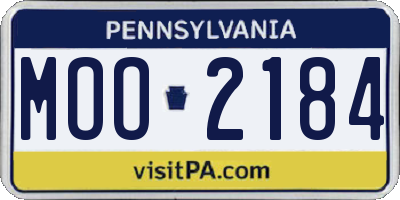 PA license plate MOO2184
