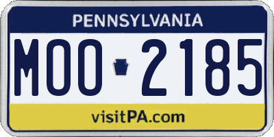 PA license plate MOO2185