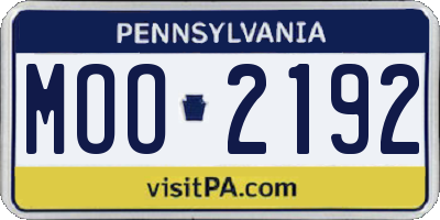 PA license plate MOO2192