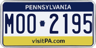 PA license plate MOO2195