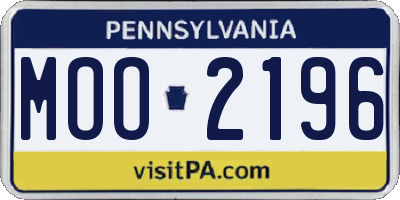 PA license plate MOO2196