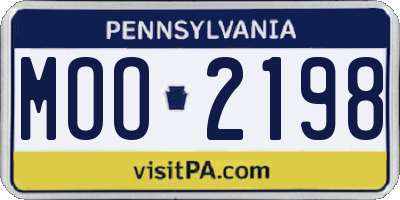 PA license plate MOO2198