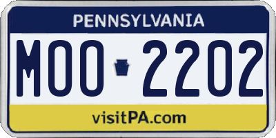 PA license plate MOO2202