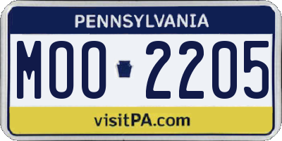 PA license plate MOO2205
