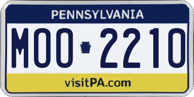 PA license plate MOO2210