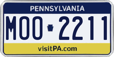 PA license plate MOO2211