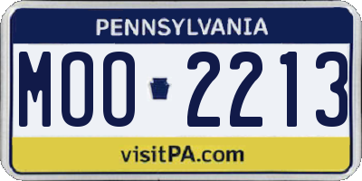 PA license plate MOO2213