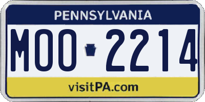 PA license plate MOO2214