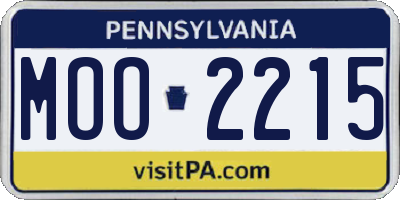 PA license plate MOO2215