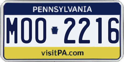 PA license plate MOO2216