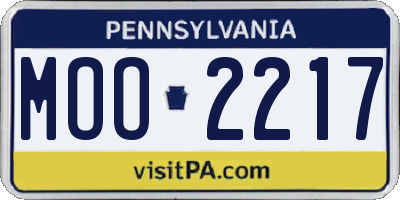 PA license plate MOO2217