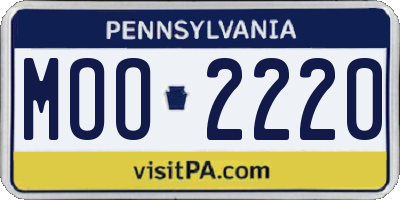 PA license plate MOO2220
