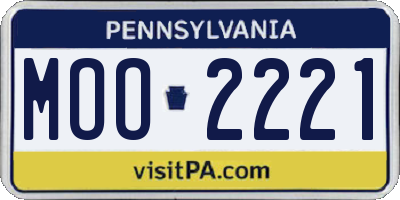 PA license plate MOO2221