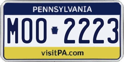 PA license plate MOO2223